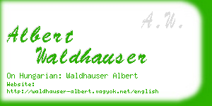 albert waldhauser business card